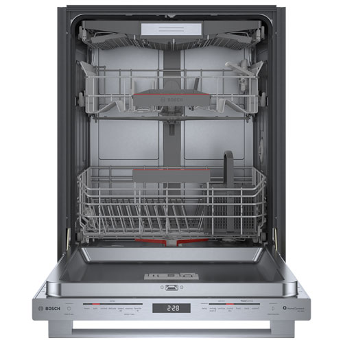 Lave-vaisselle encastrable 24 po 42dB avec cuve en inox et troisième panier série 800 de Bosch - Inox