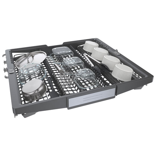 Lave-vaisselle encastrable 24 po 42dB avec cuve en inox et troisième panier série 800 de Bosch - Inox