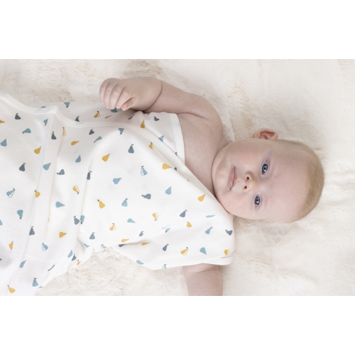 La couverture à imprimé de poires en coton biologique de qualité supérieure d'Elk Baby