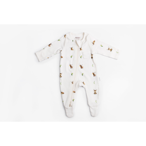 The Elk Baby Premium Organic Cotton Elk print Play and Grow Zippy