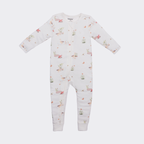 THE ELK BABY  Premium Organic Cotton Duck Play And Grow Rib Foot Zippy