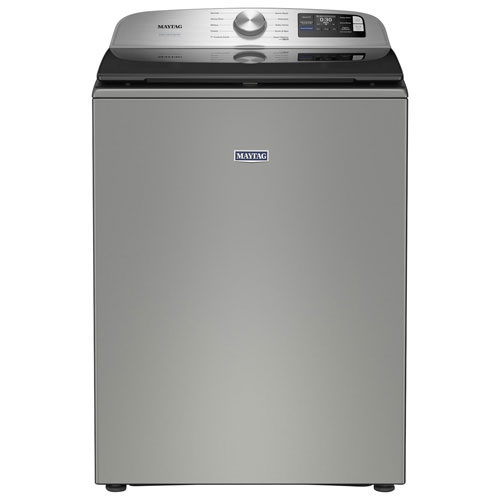 Laveuse à chargement par le haut haute efficacité de 6 pi³ de Maytag - Argent classique