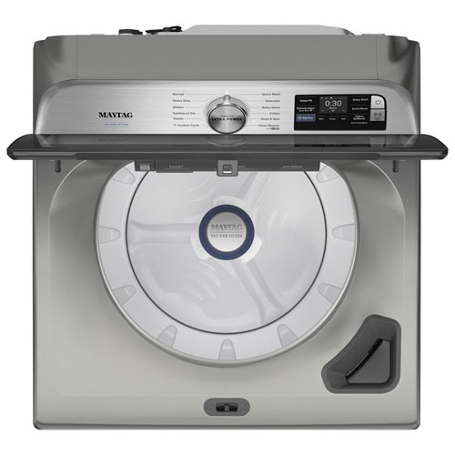 Laveuse à chargement par le haut haute efficacité de 6 pi³ de Maytag - Argent classique