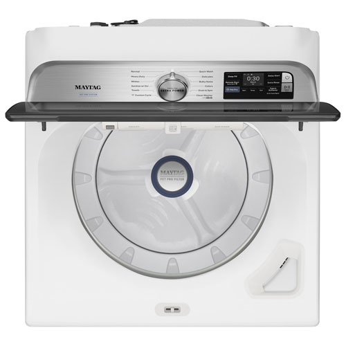 Laveuse à chargement par le haut haute efficacité de 6,0 pi³ de Maytag - Blanc
