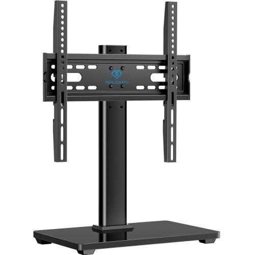 Universal TV Stand - Table Top TV Stand for 32-60 inch LCD LED TVs - Height Adjustable TV Base Stand with Tempered Glass Base & Wire Management, VESA