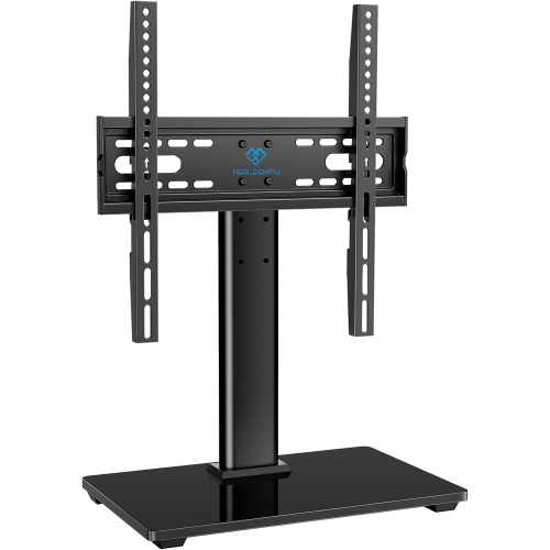 Universal TV Stand - Table Top TV Stand for 32-60 inch LCD LED TVs - Height Adjustable TV Base Stand with Tempered Glass Base & Wire Management, VESA