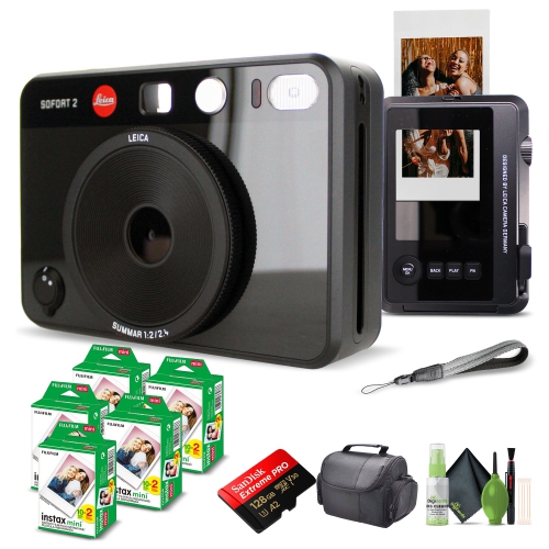 Leica Sofort 2 Hybrid Instant and Digital Camera + Instant Film 100 Sheets Black