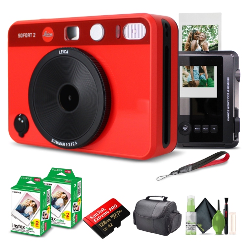Leica Sofort 2 Hybrid Instant and Digital Camera + Instant Film 40 Sheets Red