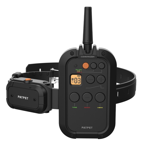 Collier d'entraînement pour chiens PATPET avec télécommande, collier amortisseur rechargeable et étanche 3/4 Mile Range E pour grand chien
