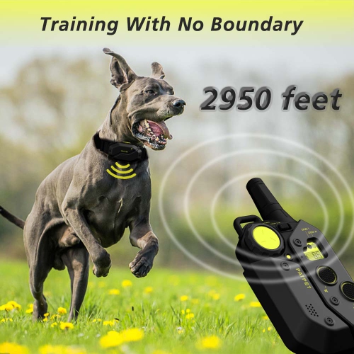 PATPET Dog Training collar, 3000 ft Range 16 Training Levels Dog Shock Collar with Remote Control(15-150lbs) Waterproof 100% Safe E Collar for Large