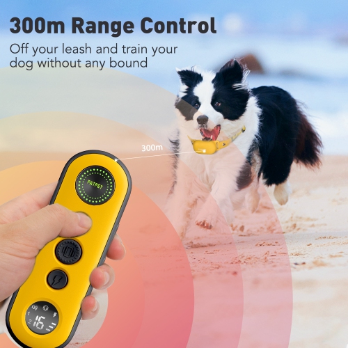 Collier d'entraînement pour chiens PATPET avec télécommande - Collier anti-chocs électrique pour chiens, petit chien, grand, 3 modes de sécurité,