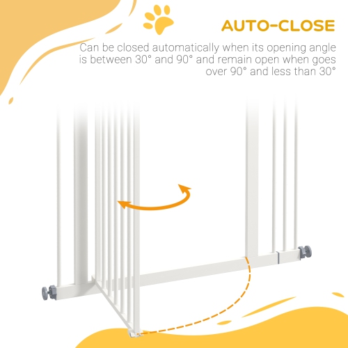 PawHut 29"-34" Wide Dog Gate with Door, Pressure Fit, Auto Close, Double Locking for Doorways Hallways Stairs, 37" Tall, Black