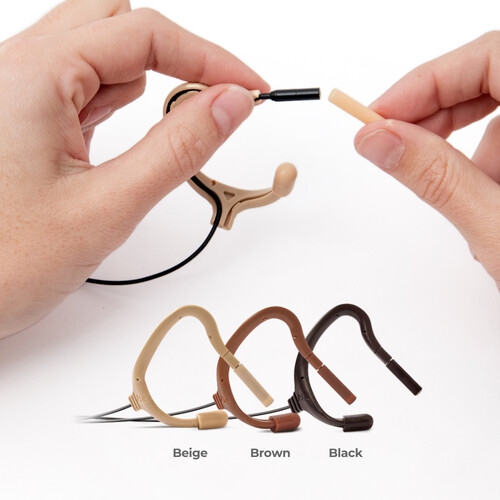 Point Source Audio Embrace Omnidirectional On-ear Lavalier Microphone For 2.4 GHz Wireless High Sensitivity, Beige