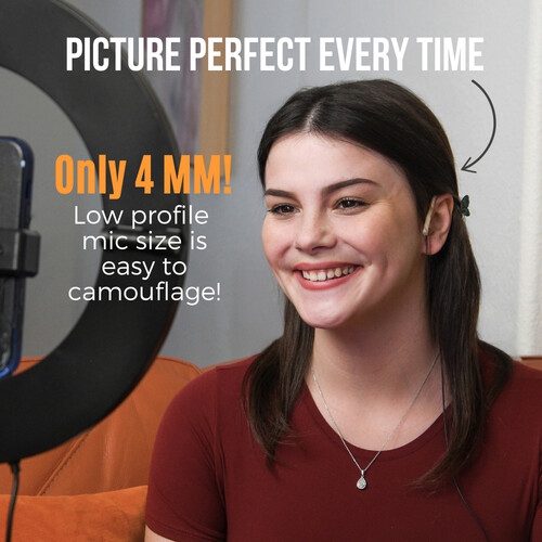 Point Source Audio Embrace Omnidirectional On-ear Lavalier Microphone For 2.4 GHz Wireless High Sensitivity, Beige