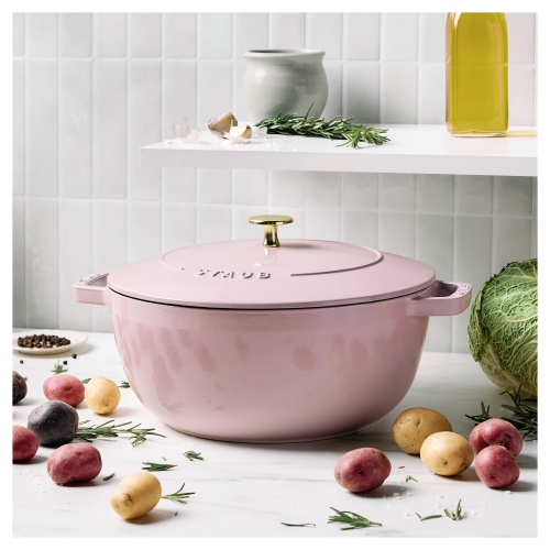 STAUB La Cocotte 4.8 L Cast Iron Round French Oven, Sorbet Rose