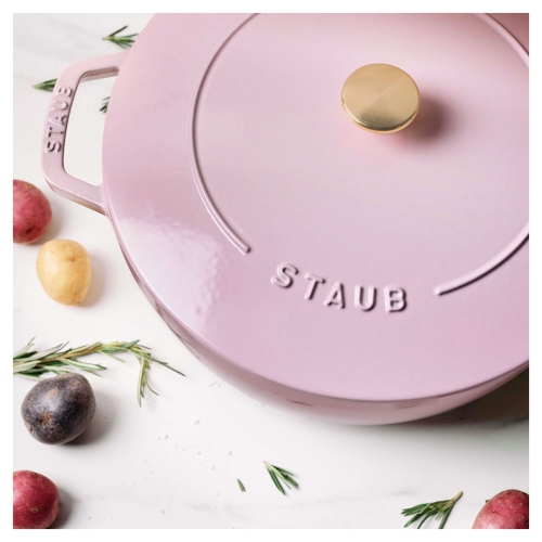 STAUB La Cocotte 4.8 L Cast Iron Round French Oven, Sorbet Rose