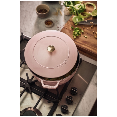 STAUB La Cocotte 4.8 L Cast Iron Round French Oven, Sorbet Rose