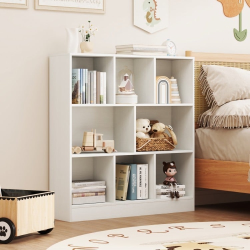 Freestanding 8-Cube Bookcase for Kids, Toy and Book Storage Organizer