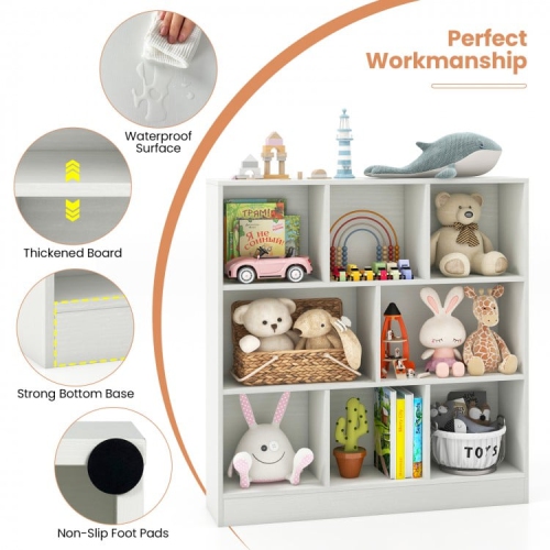 Freestanding 8-Cube Bookcase for Kids, Toy and Book Storage Organizer