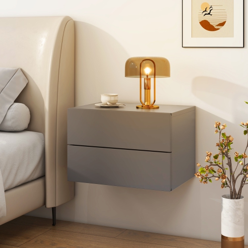 Floating Nightstand with Drawer – Modern Wall Bedside Shelf for Small Spaces
