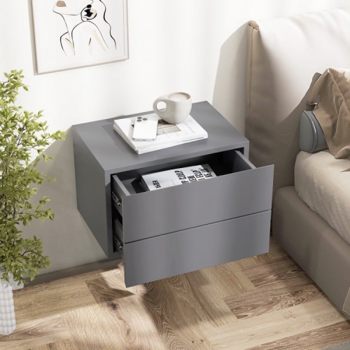 Floating Nightstand with Drawer – Modern Wall Bedside Shelf for Small Spaces