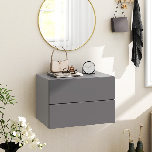 Floating Nightstand with Drawer – Modern Wall Bedside Shelf for Small Spaces