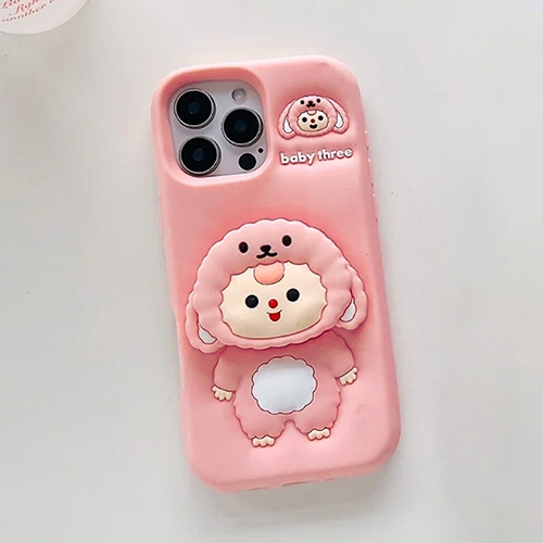 LUXURY AT LESS  3D Cartoon Baby Silicone Kickstand Case for Iphone 14 Pro