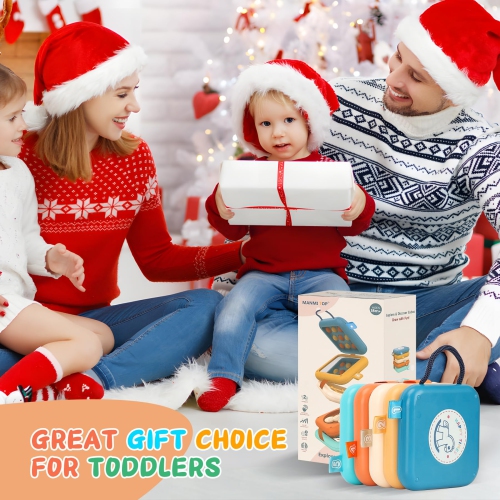 Montessori Toys, Travel Toys for 1–3 Year Olds, 7-in-1 Busy Cubes for Exercising Baby's Fingers