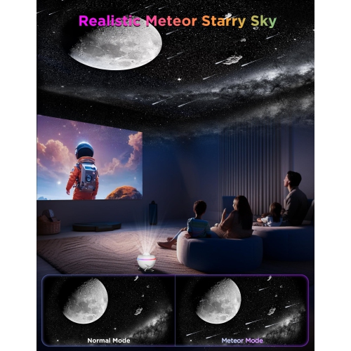 Galaxy Projector Lamp, Starry Sky Projector Atmosphere Lamp, Meteor Focus Night Light with 13 Film Slides, Suitable for Children's Birthday and
