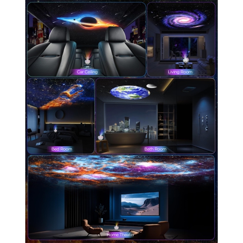 Galaxy Projector Lamp, Starry Sky Projector Atmosphere Lamp, Meteor Focus Night Light with 13 Film Slides, Suitable for Children's Birthday and
