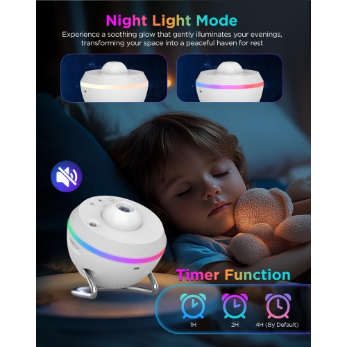 Galaxy Projector Lamp, Starry Sky Projector Atmosphere Lamp, Meteor Focus Night Light with 13 Film Slides, Suitable for Children's Birthday and