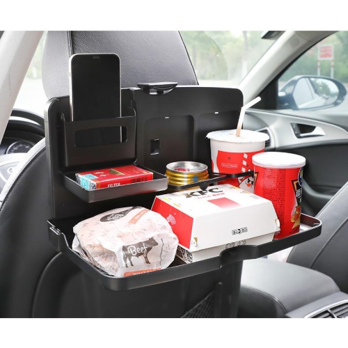 Car back seat small table, car dining table storage box foldable multifunctional car dining table with cup holder car seat accessories