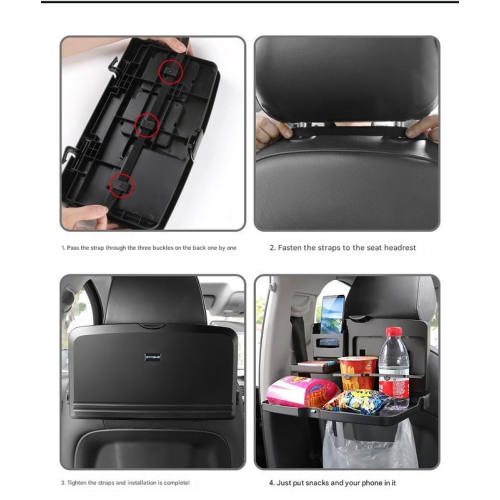 Car back seat small table, car dining table storage box foldable multifunctional car dining table with cup holder car seat accessories
