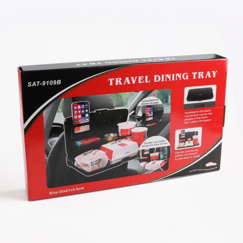 Car back seat small table, car dining table storage box foldable multifunctional car dining table with cup holder car seat accessories