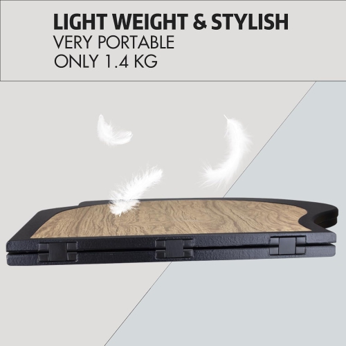 Foldable Laptop Table for Tesla Model Y Mddle 3, PU Leather Food Tray Table for Work, Study, Makeup, Travel and In-Car Dining