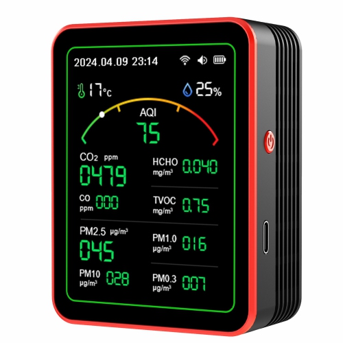 Air quality monitor-10 tests|Built-in multiple high-precision sensors|2.8' ultra-clear color screen|Wi-Fi smart connection|Ultra-long battery life
