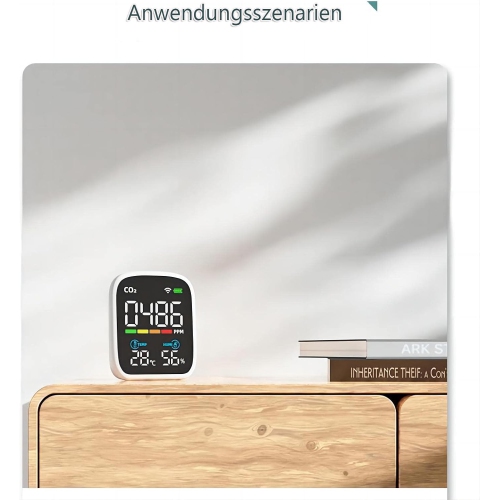 Moniteur de qualité de l'air&nbsp;: surveille CO₂, température, humidité, affichage LED, étalonnage automatique, Connexion Wi-Fi, chargement de type