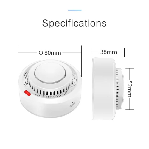 WiFi smoke detector, 85 decibel alarm, fire smart smoke detector, WiFi fireproof home security alarm, high sensitivity, detection range 20 square
