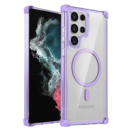 Transparent magnetic mobile phone case Samsung S25 Ultra cover four corners anti-drop S25 protective cover, ultra-thin shockproof mobile phone