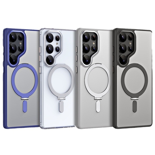 New Samsung fulcrum shell Magsafe magnetic frosted anti-fall Galaxy S24 Ultra mobile phone case-transparent