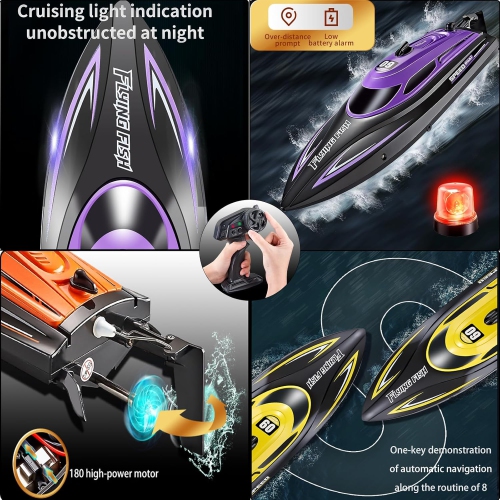 Bateau téléguidé eau jouet électrique 2.4G bateau téléguidé jouet de piscine, bateau téléguidé haute vitesse télécommandé, hors-bord, adapté aux