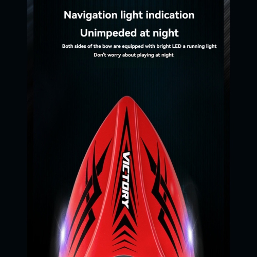 Bateau téléguidé, bateau-jouet aquatique, bateau-jouet de 2,4 GHz à commande rapide télécommandé avec lumière - rouge