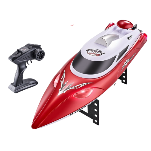 Remote control boat water toy sailing model yacht toy boat night navigation lights self-flip reset high-speed speedboat - red