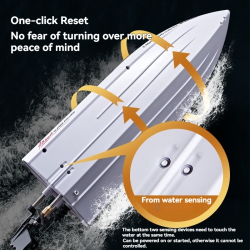 Remote control boat water toy sailing model yacht toy boat night navigation lights self-flip reset high-speed speedboat - red