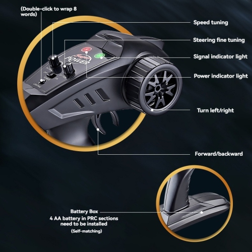 Remote control boat water toy sailing model yacht toy boat night navigation lights self-flip reset high-speed speedboat - red