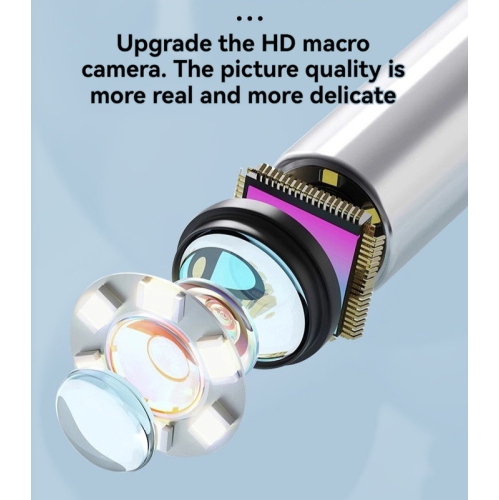 Visual Ear Pick, HD Ear Pick Tool Ear Pick IP67 Visual Ear Pick, Waterproof Ear Cleaner with 6 LED Lights, 3.8mm Ear Cleaning Tool - Black