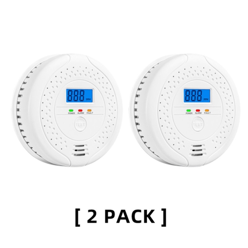 Digital Carbon Monoxide Detector Bold Alarm Alarm Sensor Visual Alarm Gas Alarm Sensor Gas Monitoring Monitor white 2 pack