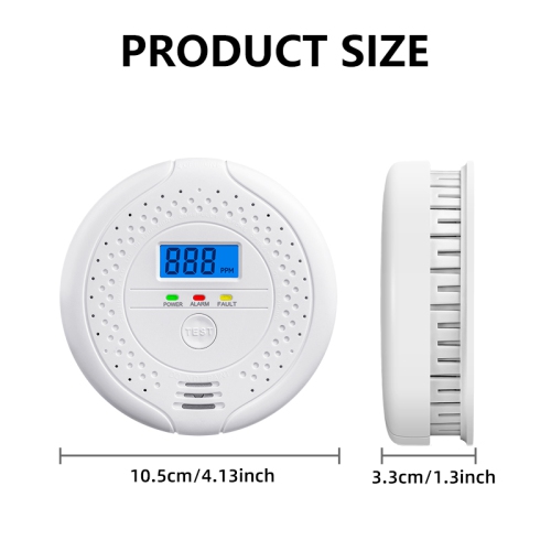 Digital Carbon Monoxide Detector Bold Alarm Alarm Sensor Visual Alarm Gas Alarm Sensor Gas Monitoring Monitor Black 2 pack