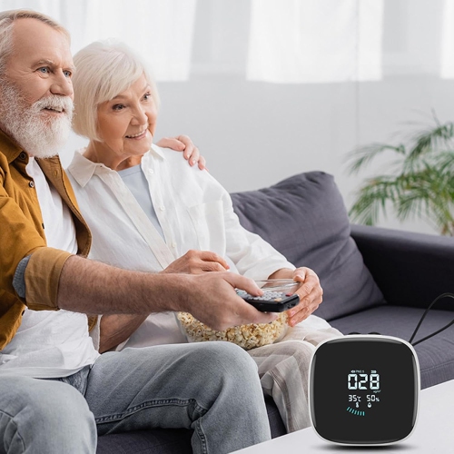 Moniteur d'air PM2.5 Écran LED compact, Compteur de qualité de l'air portatif | Testeur d'humidité multifonction, Détection de poussière intérieure