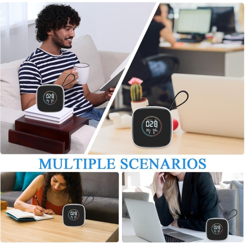 Moniteur d'air PM2.5 Écran LED compact, Compteur de qualité de l'air portatif | Testeur d'humidité multifonction, Détection de poussière intérieure